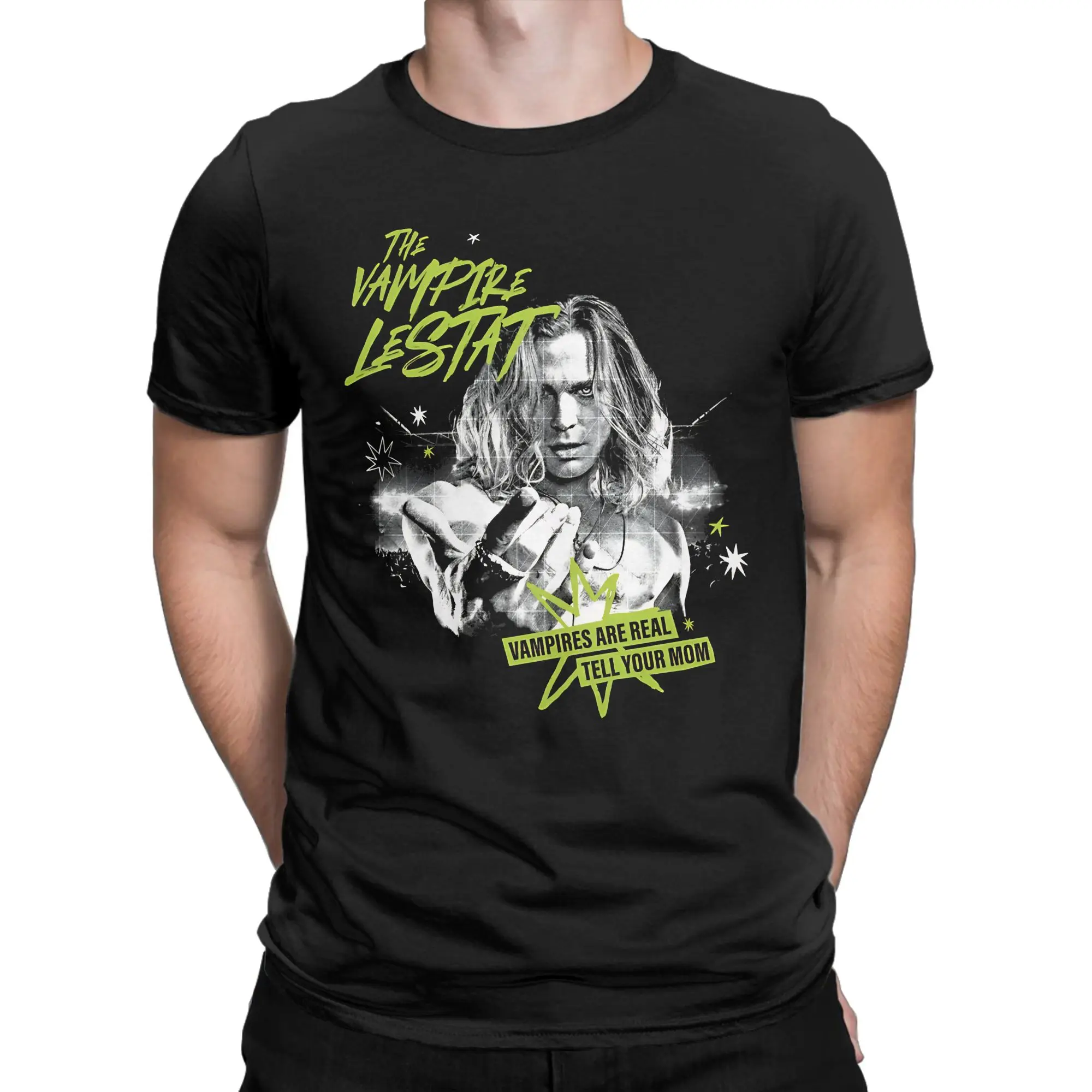 The Vampire Lestat Tour Merch Portrait Vampires Are Real Tell Your Mom Tee Shirt for Man Summer Short Sleeve Clothes