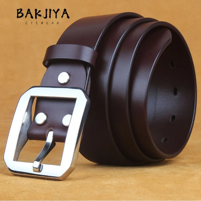 

2026 Men's Belt Stainless Steel Pin Buckle Thickened Octagonal Buckle Anti-Allergy Leather Top-Layer Cowhide Belt Men's 38mm