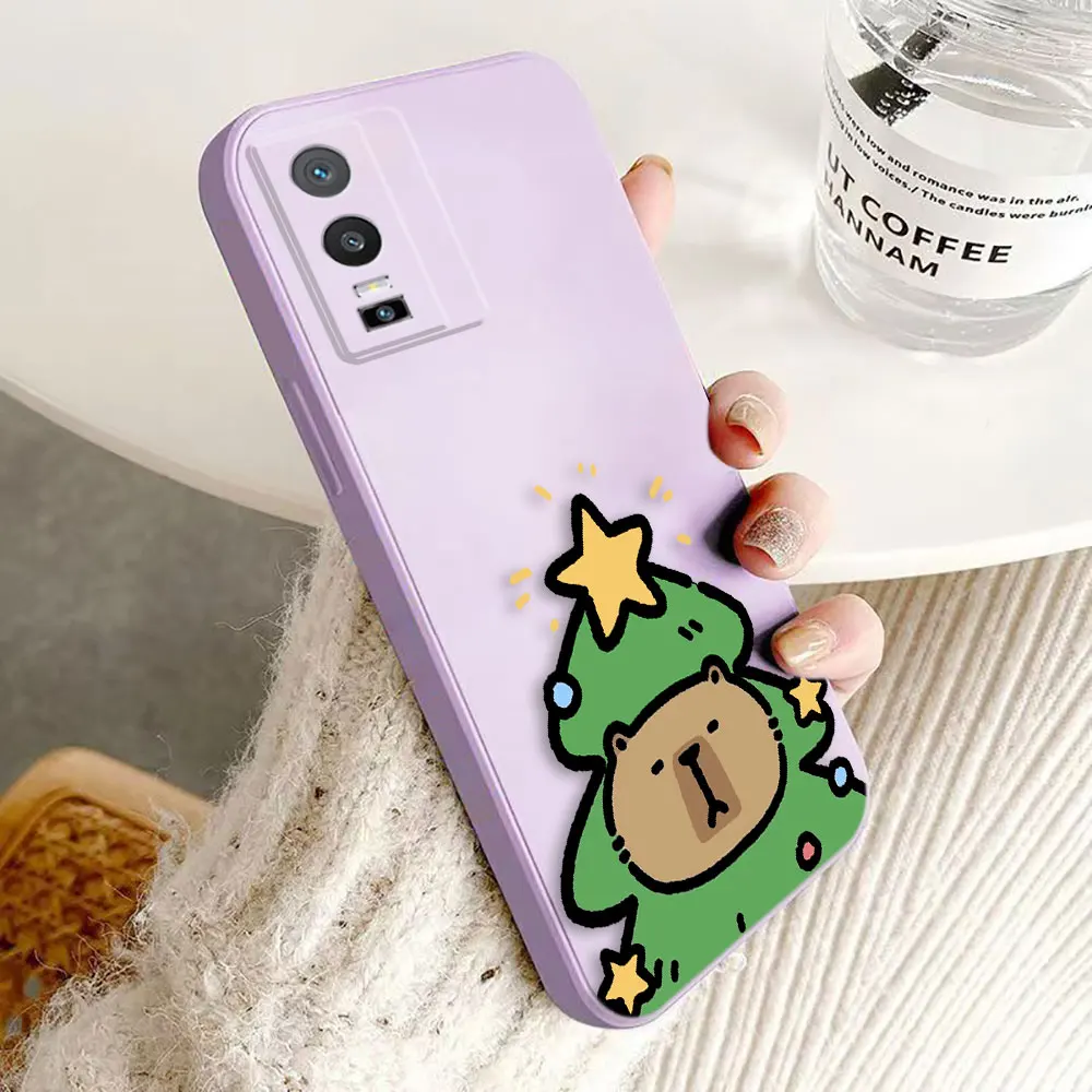 Cute Capybara Cover Phone Case For VIVO Y100 Y93 Y91 Y85 Y81 Y76 Y72 Y51 Y50 Y35 Y22S Y21 Y20 Y19 Y17 Y16 Y15S Case Funda Shell