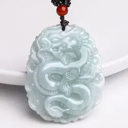 Jadeite Dragon  Genuine A-goods Zodiac Dragon Man Jade Pendant Necklace Men Jade Pendant A-goods Lace Dragon