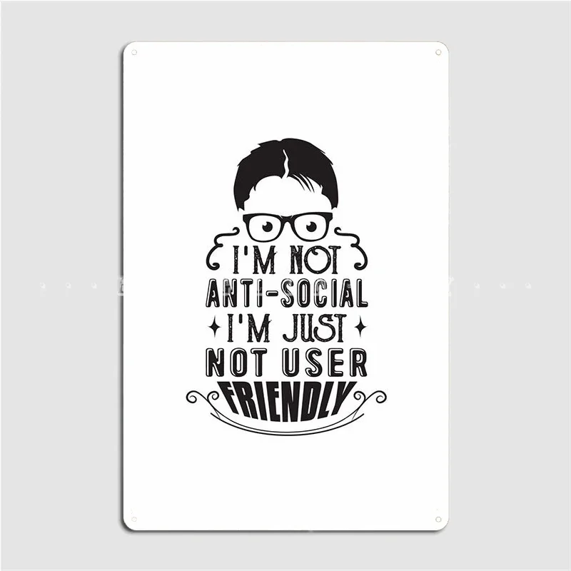 Friendly Geek Poster Metal Plaque Funny Bar Cave Plaques Cinema Living Room Tin Sign Poster