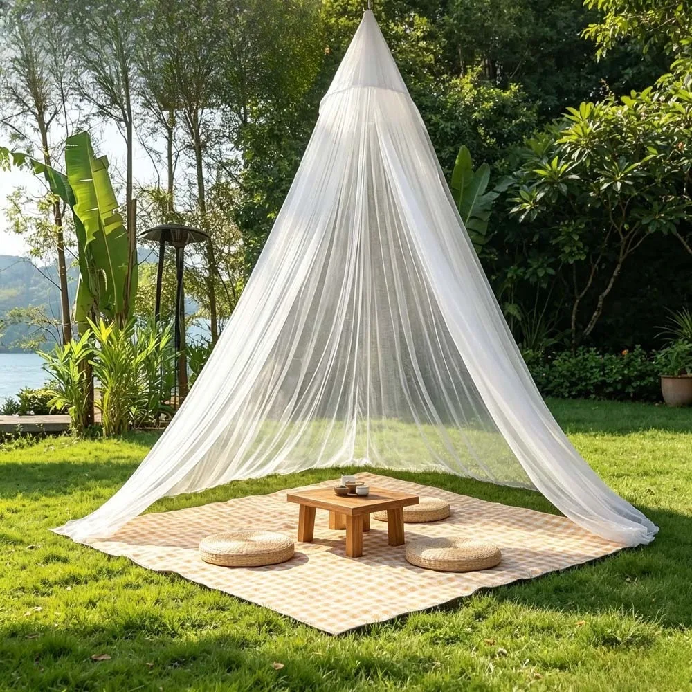 Sommer-Hängekuppel-Moskitonetz, Moskitoschutzgaze für Zuhause, Outdoor und Camping, Höhe 220 cm – Detail 12