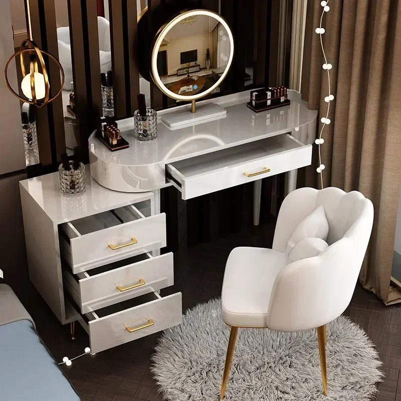 

Reception Nordic Dressing Table Room Desk Mirror Vanity Salon Bedroom Dressers Makeup Cajoneras Dormitorio Hotel Furniture