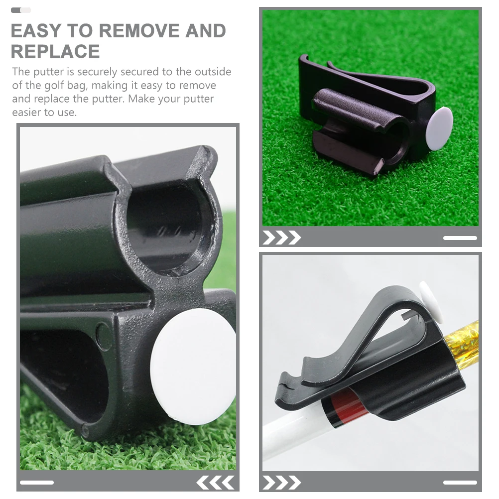

6 Pcs Golf Putter Clip Putting Rod Clips Bracket Golfing Club Clamp Abs Material Bag Holder Caddy Protection