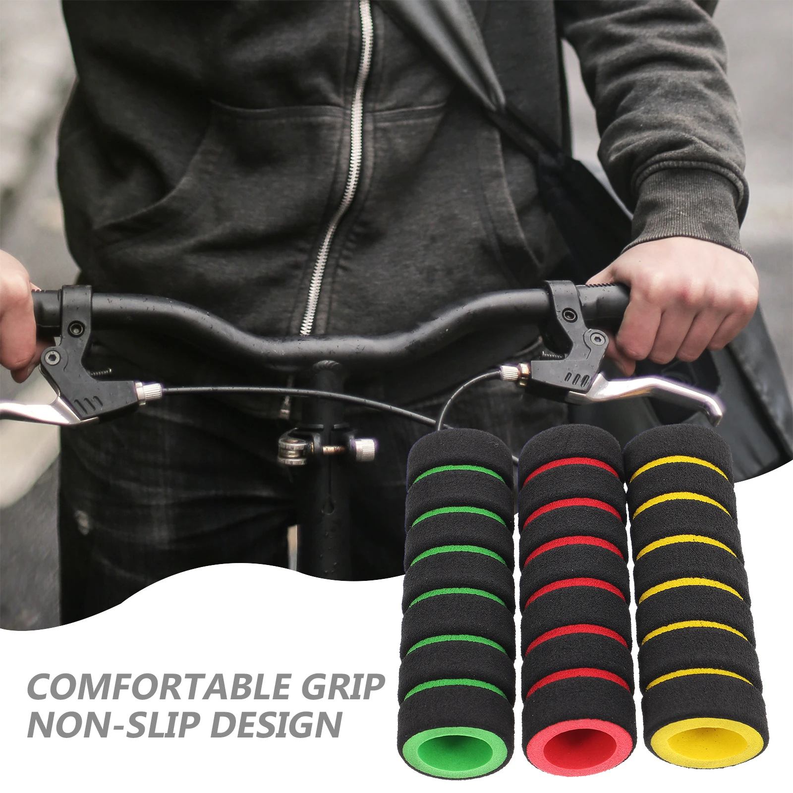 

1pcs Non-Slip Handlebar Durable Comfort Handlebar Covers Shockproof Cycling Mountain Bike Handle Bicycle Grips For Handlebars