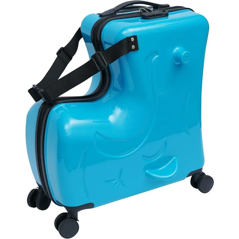 

20"/24" Kid's Ride-on Travel Suitcase,Travel Rolling Luggage with Wheels Carry Trolley Luggage with Password Lock,Childre