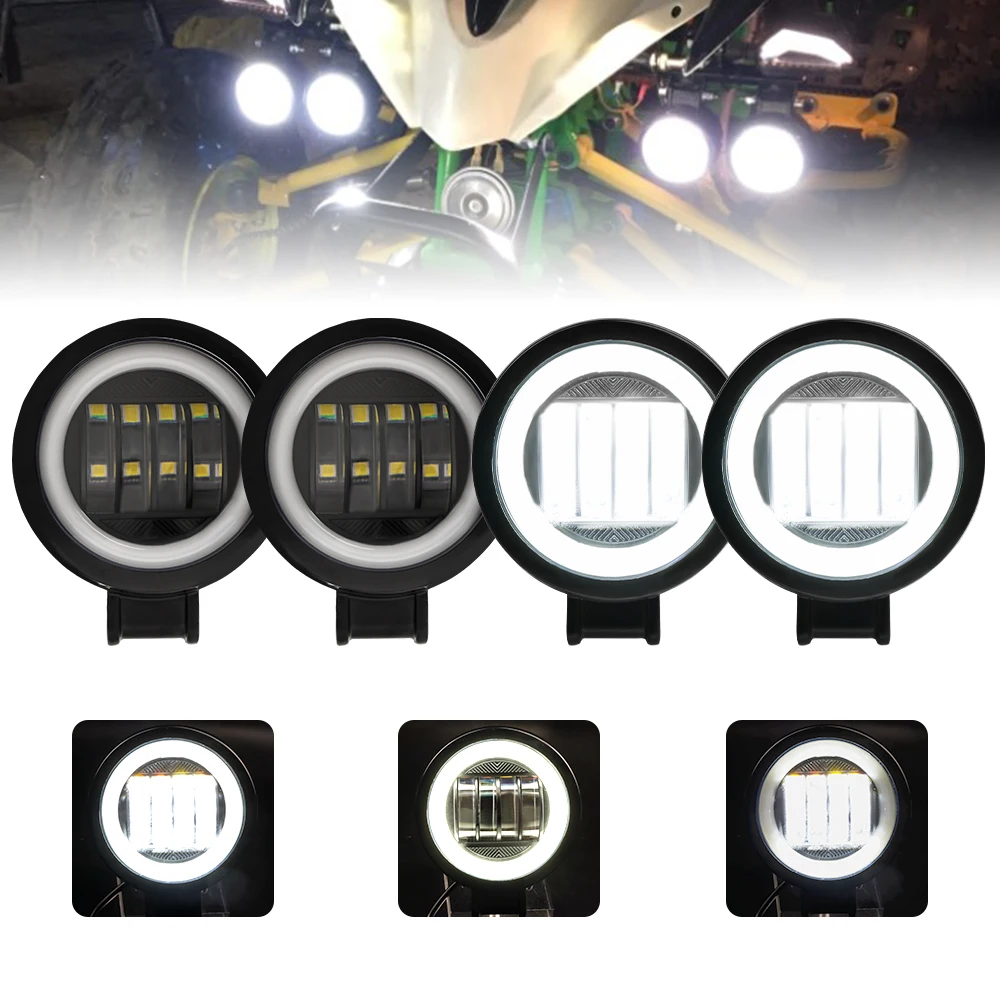 1/2pc Fog round or square headlight for auto/motor vehicles and electric scooters Arctic 12-80V, Arctic V3+, 4 lenses
