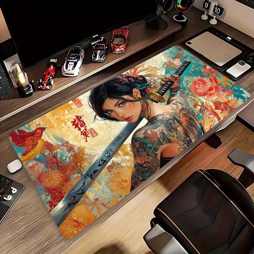 

Широкий коврик для мыши премиум-класса, гладкая тканевая поверхность, нескользящая резиновая основа для дома, офиса, ПК, ноутбука, рабочего стола, защита стола