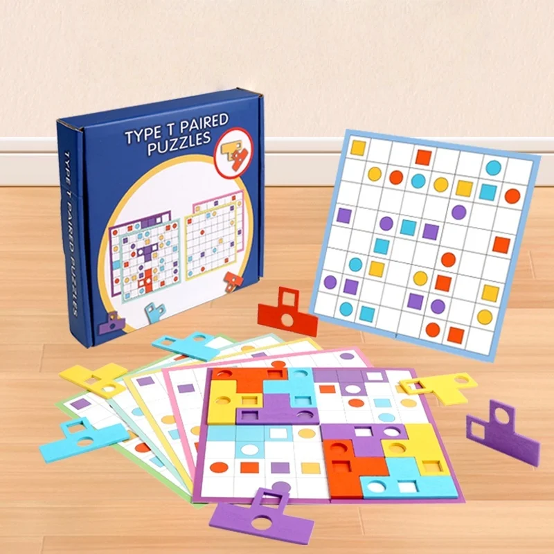 

Деревянные Т-образные строительные блоки в сочетании с игрушечными пазлами. Культивировать концентрацию и распознавание цветов для детей. Подарок.