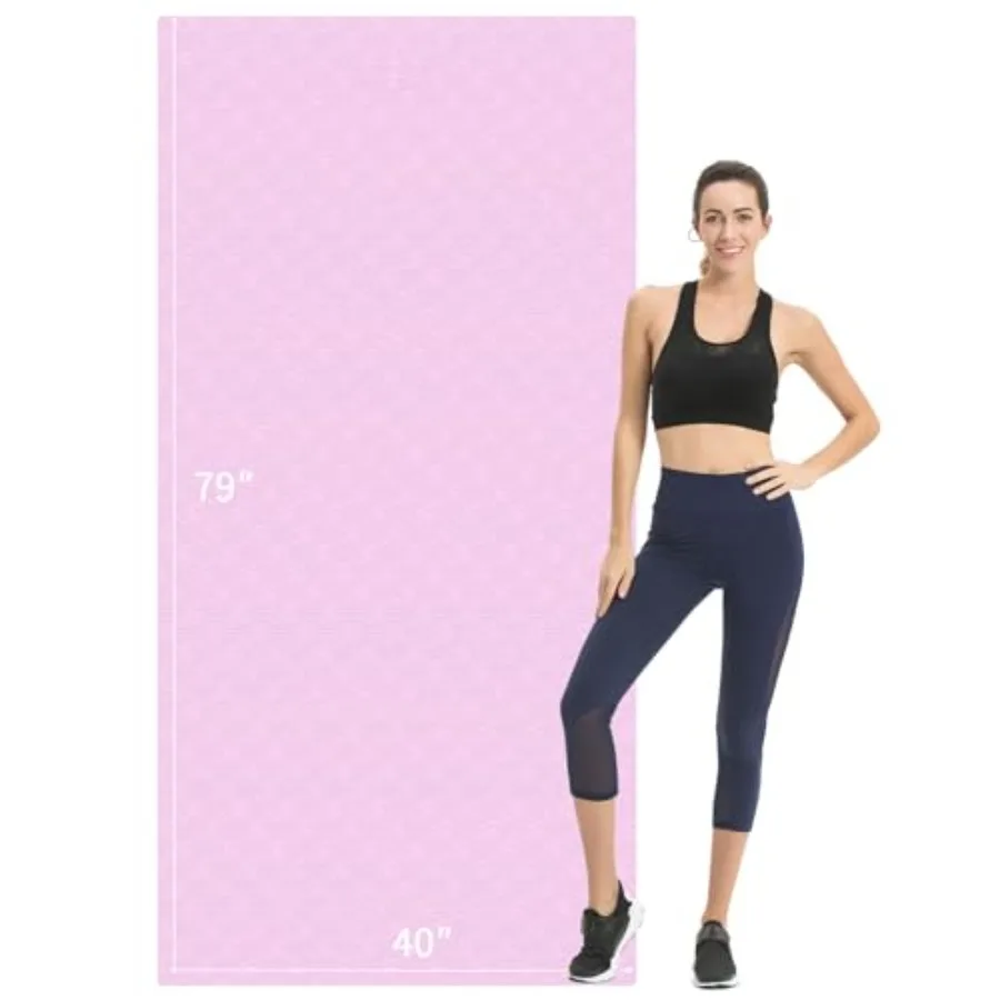 

Extra Long TPE Yoga Mat 79 x 40 x 1/2 Thick Non-slip Exercise Mat for Home Gym Use in Black for Yoga Pilates Fitness Workouts