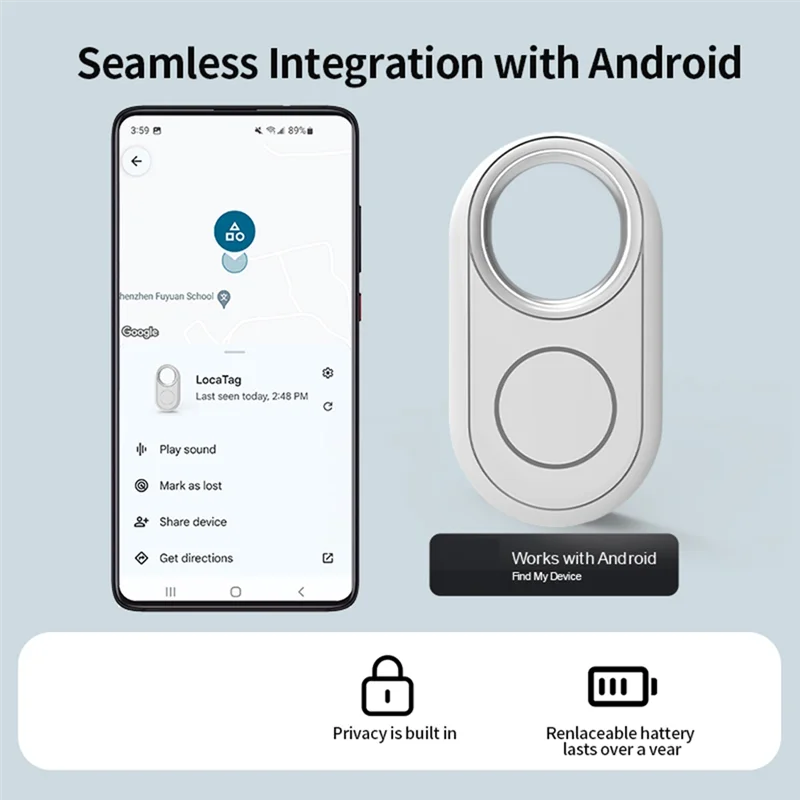 A99E-GPS Tracker Smart Tag 4PCS Anti-Loss Alert Sound Fast Locator For Pets Children For Google Find Hub Compatible