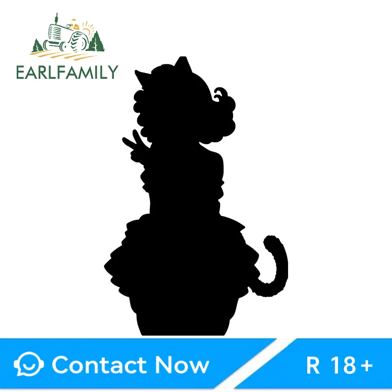 EARLFAMILY Cat Suit Tatsumaki Car Stickers And Decals Amsuing Auto Vehicle Decals Sunscreen Racing Accessories Street Signs