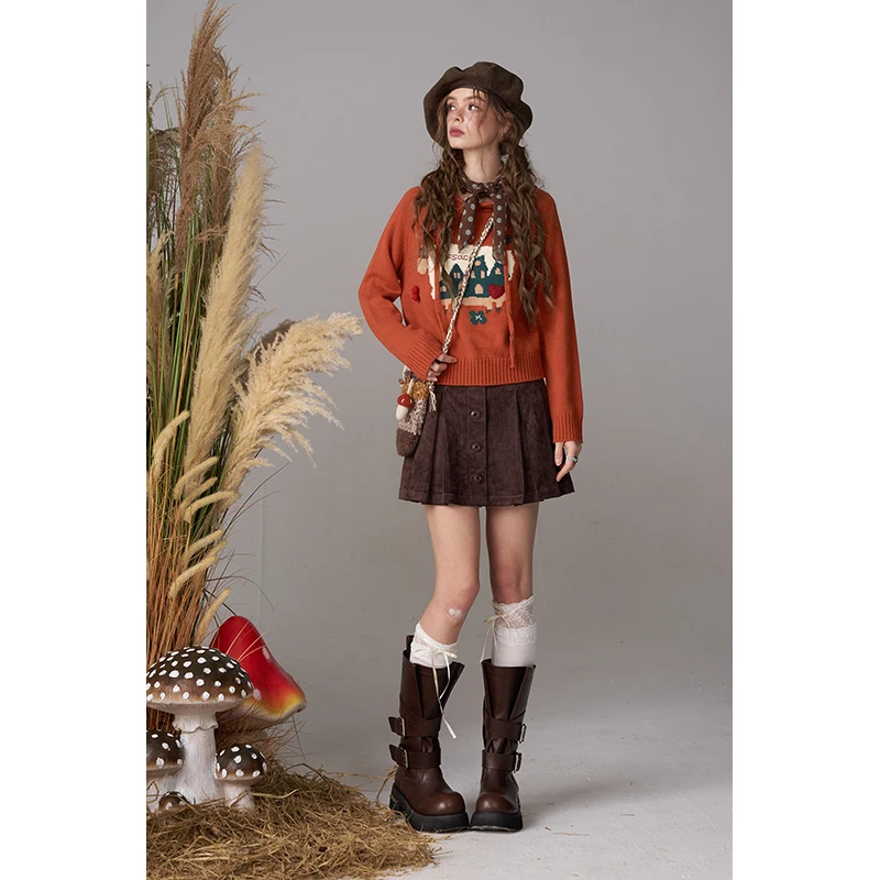 ELFSACK 2025 Maglione con cappuccio da donna con stampa mucca simpatico cartone animato casual invernale nuovi arrivi