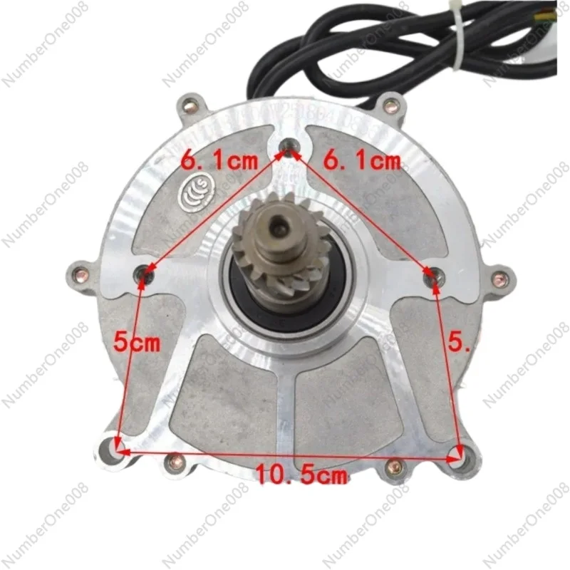 Silnik trójkołowy do samochodu elektrycznego 5 otworów 16 zębów Silnik różnicowy 48/60V500/650/800/1000W Pełny rdzeń miedziany