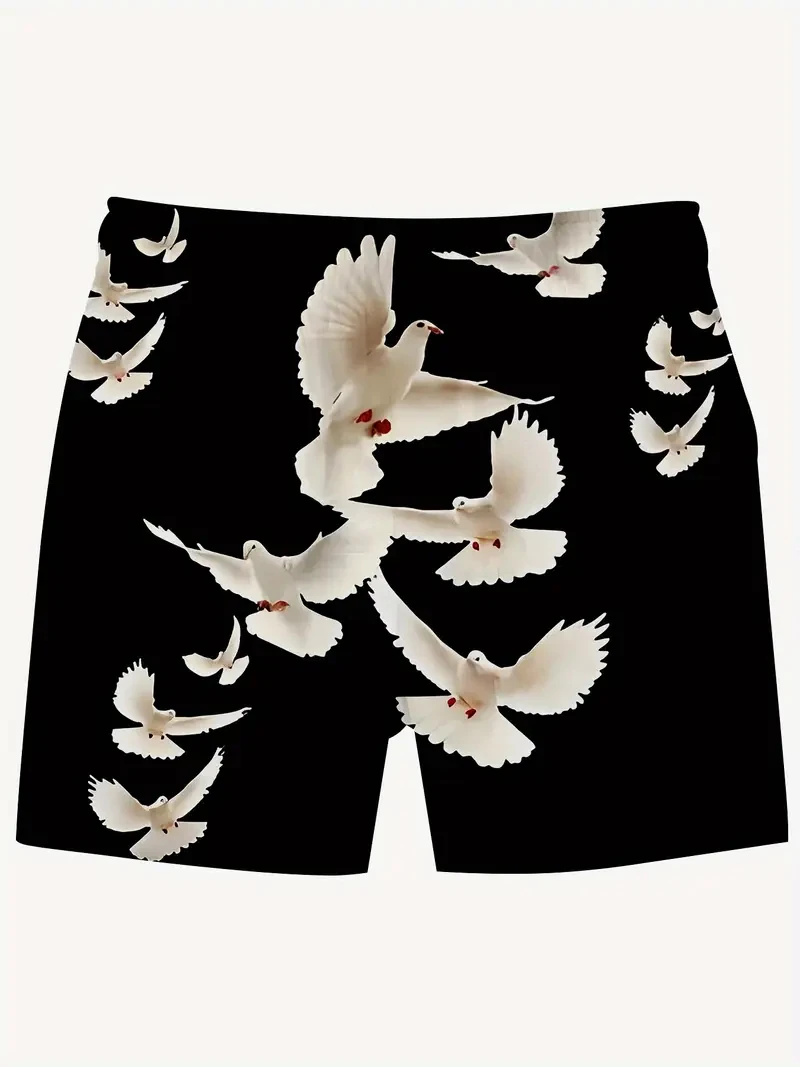 

Пляжные шорты с 3d принтом животных и птиц для мужчин, новые повседневные шорты для серфинга, быстросохнущие плавки, уличные шорты