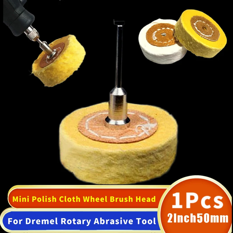 1pcs 2Inch 50mm Polish Cloth Wheel Brush Head Grinder Shank Buffing Accessory Rotary Tool Polishing Pad Hand Tool Kit
