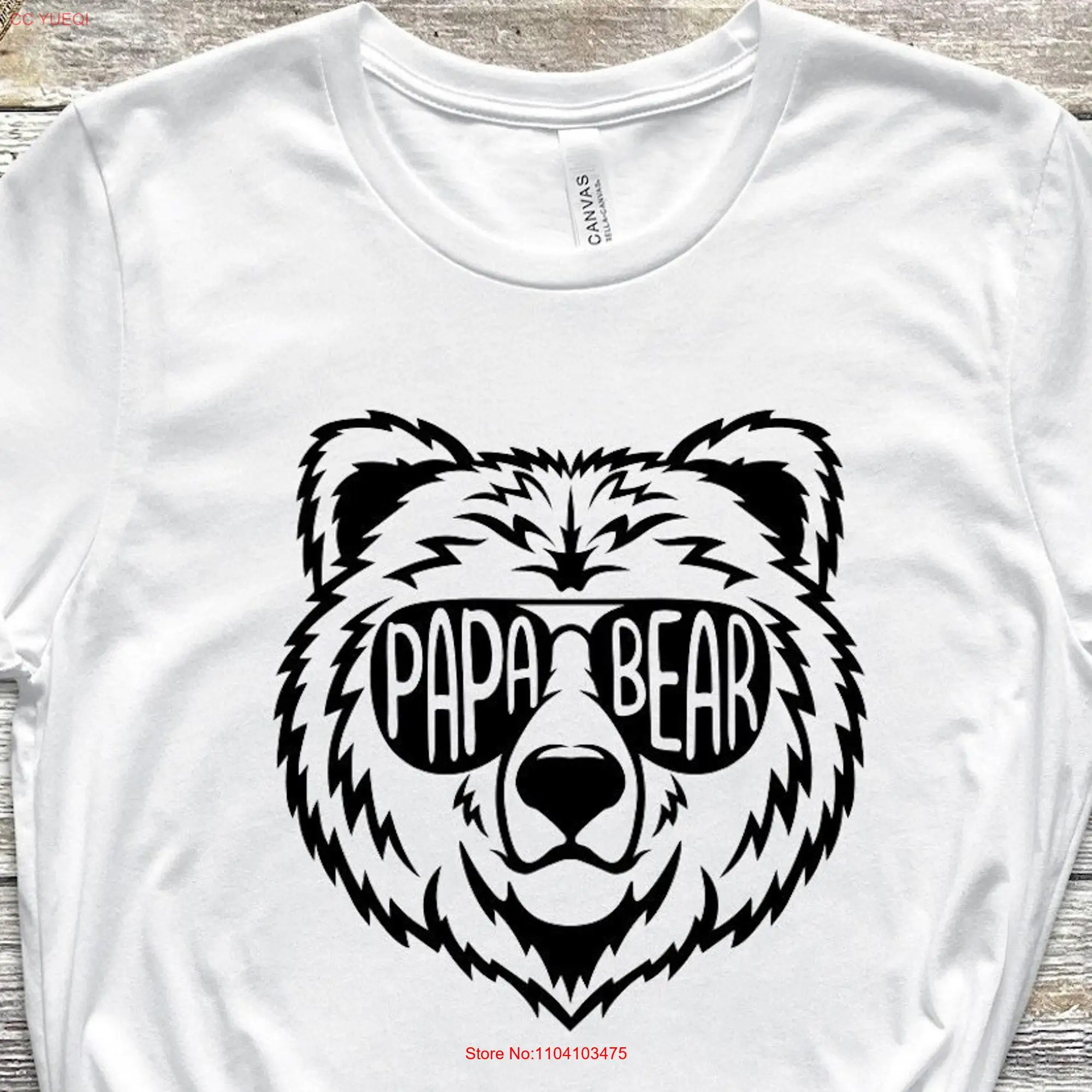 Papa Bear T Shirt Sunglass Dad Father's Day Hubby present family matching shirts  long or short sleeves