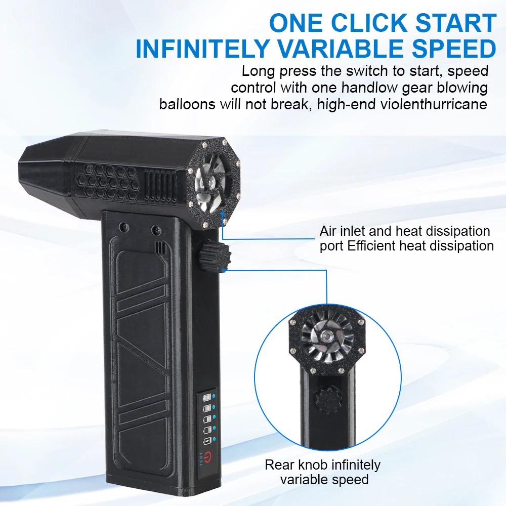 Turbo Jet Fan Reinigingsblazer Gereedschap Elektrische luchtstofdoek Draagbaar 140000 RPM Auto Blazende Sneeuwknop Traploze Snelheidsregeling