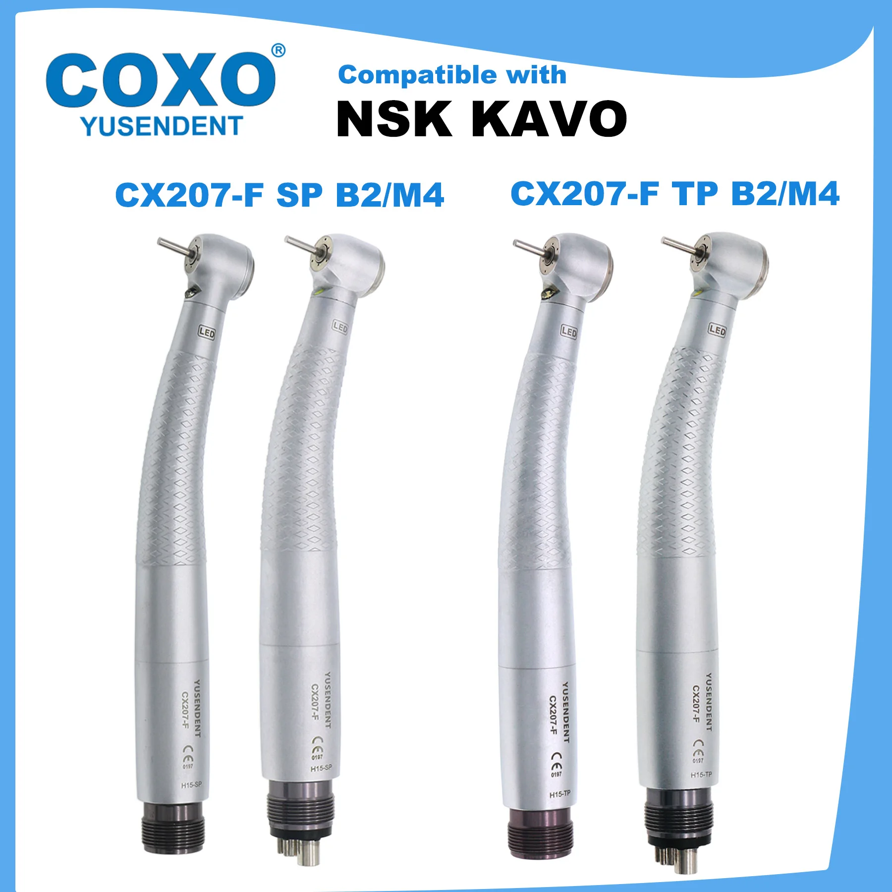 

COXO Dental Turbine LED High Speed Handpiece E Generator Air Rotor High Speed Handpiece 2/4 Hole Fit NSK KAVO