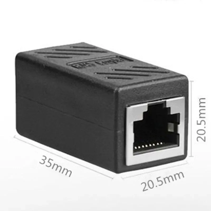 Ethernet Coupler Adapter Supporting For Cat5 Cat6 Cat6a Specifications with Plastic Housing for Long Term Network Use
