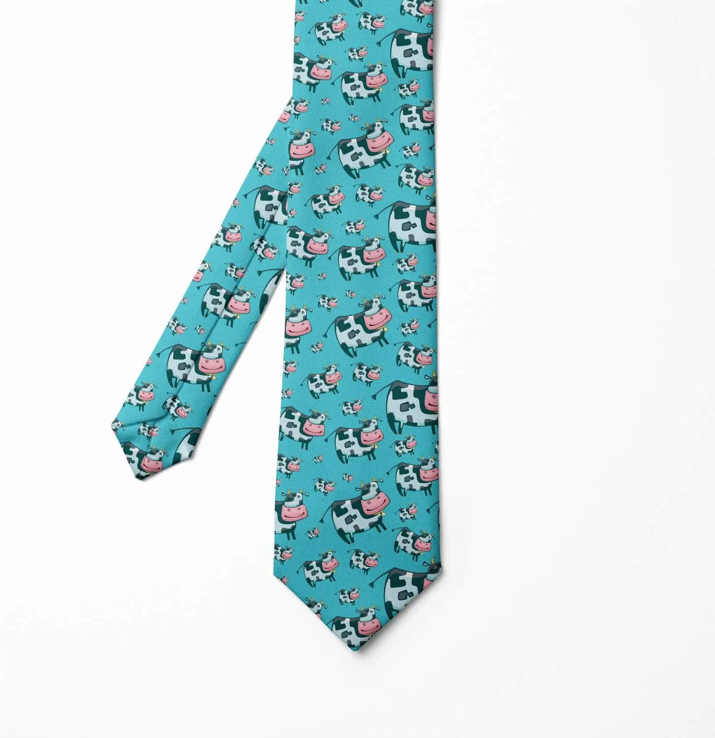 Cow Farm Animal Multicolor Modern Men's Tie Holidays, Unique Designed