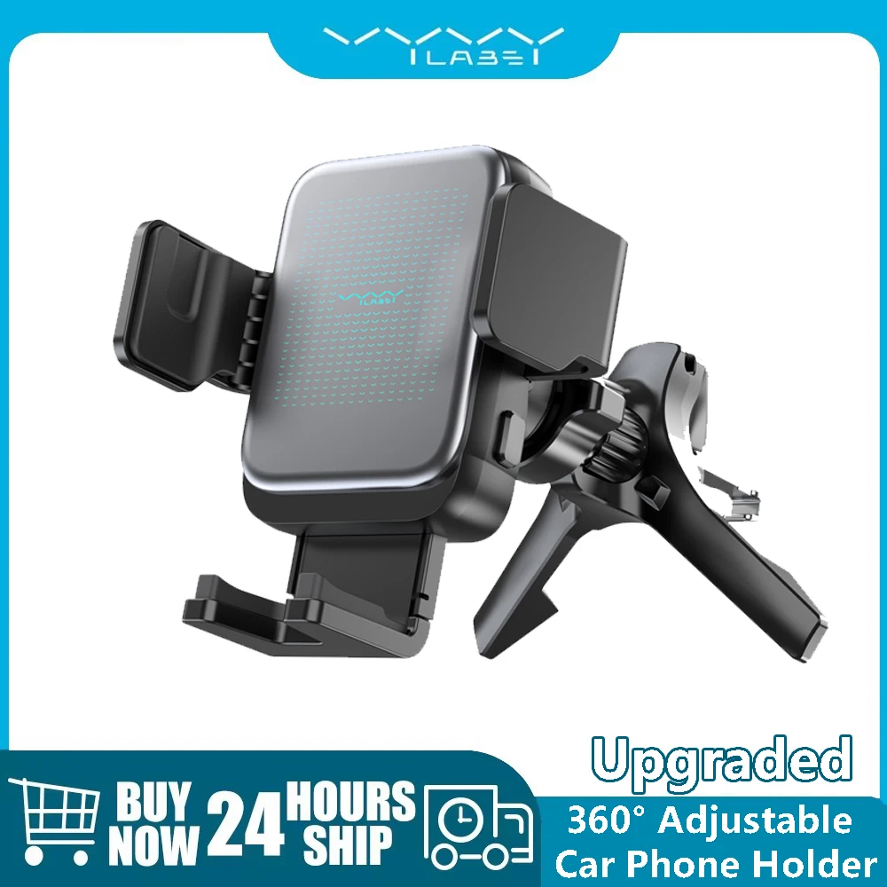 Vyvylabs 360° °   Verstellbarer Handyhalter für Auto-Entlüftungsöffnungen, Autotelefonhalterung, 15 W, schnelles Aufladen, universelle Handyhalterung für iPhone