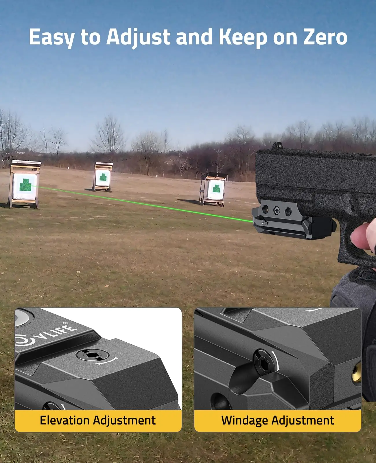 

Upgraded Low Profile Rechargeable Red Green Laser Sight For Pistol Magnetic Charging Port Highly Visible Laser Sight