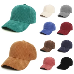 Unisex Corduroy Baseball Cap Autumn Fashion Women Wild Solid Hats Vintage Casual Beanie Trendy Student Adjustable Peaked Cap