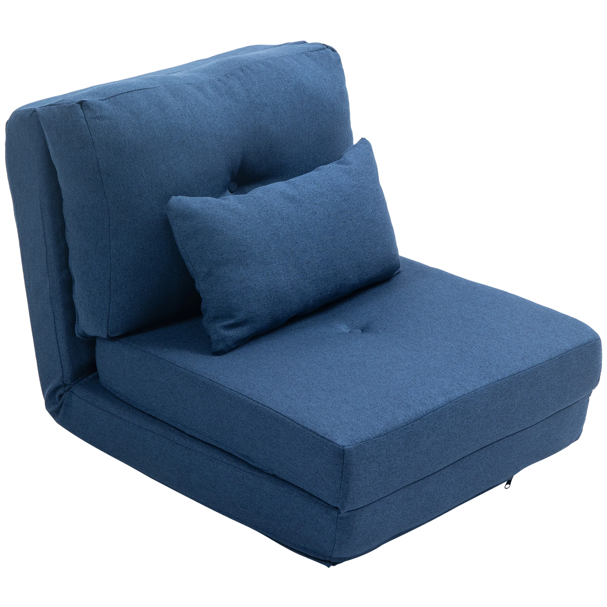 HOMCOM fauteuil omkeerbaar 1-persoons fauteuil relaxfauteuil 1-persoons kussen inbegrepen, verstelbare rugleuning woonkamer, oplaadbaar