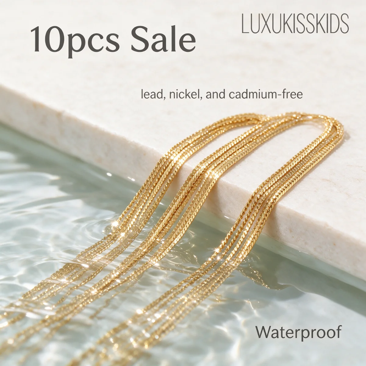 LUXUKISSKIDS Wholesale S Chain Twist Necklace DIY Making 1mm Thin Stainless Steel Waterproof Gold Plated High-end Basic Jewelry