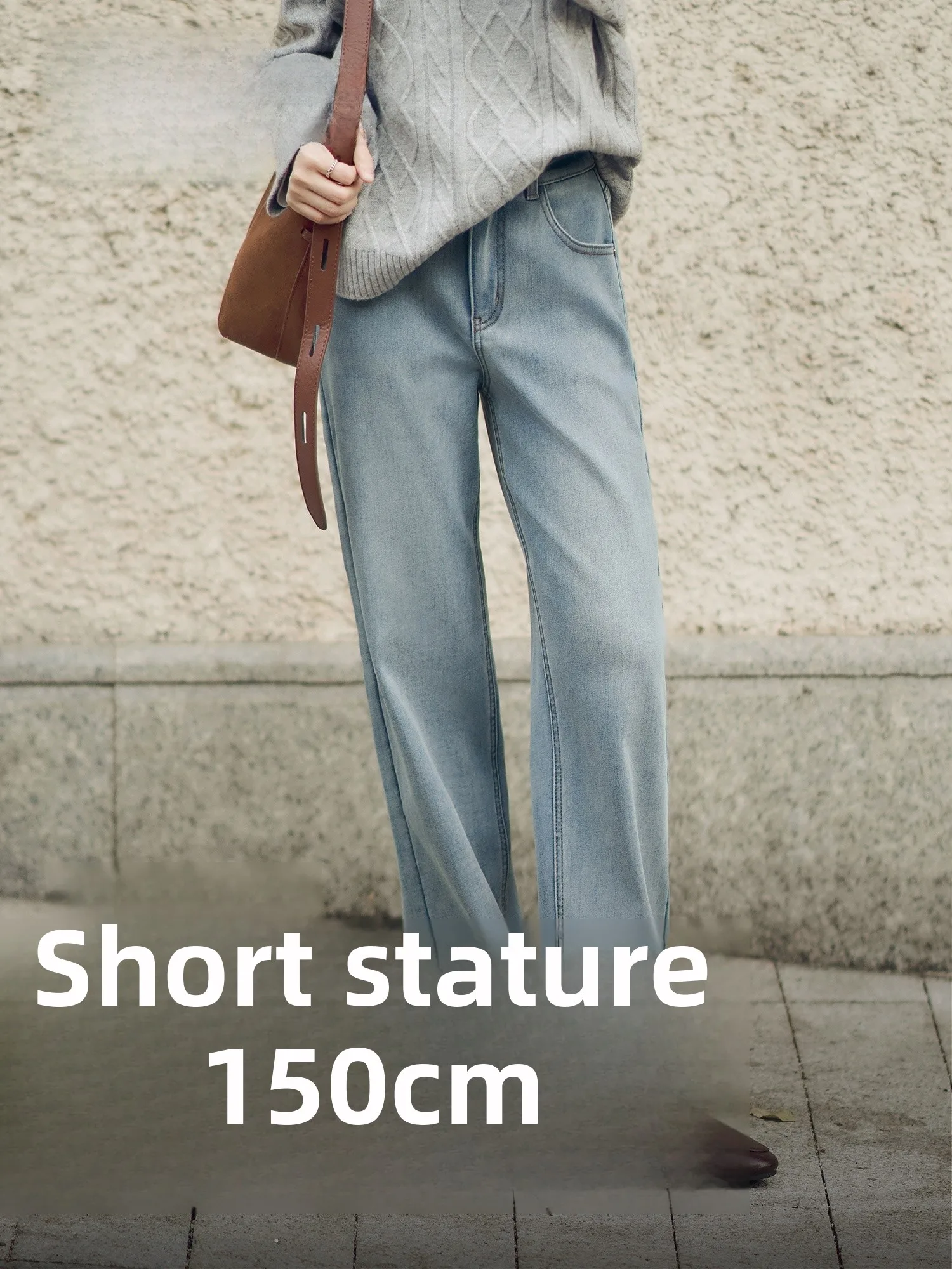 

Blue Fce Lined Jeans Women's Casual Straight Leg Non-Stretch Cotton l Waist Button Closure Winter Faion