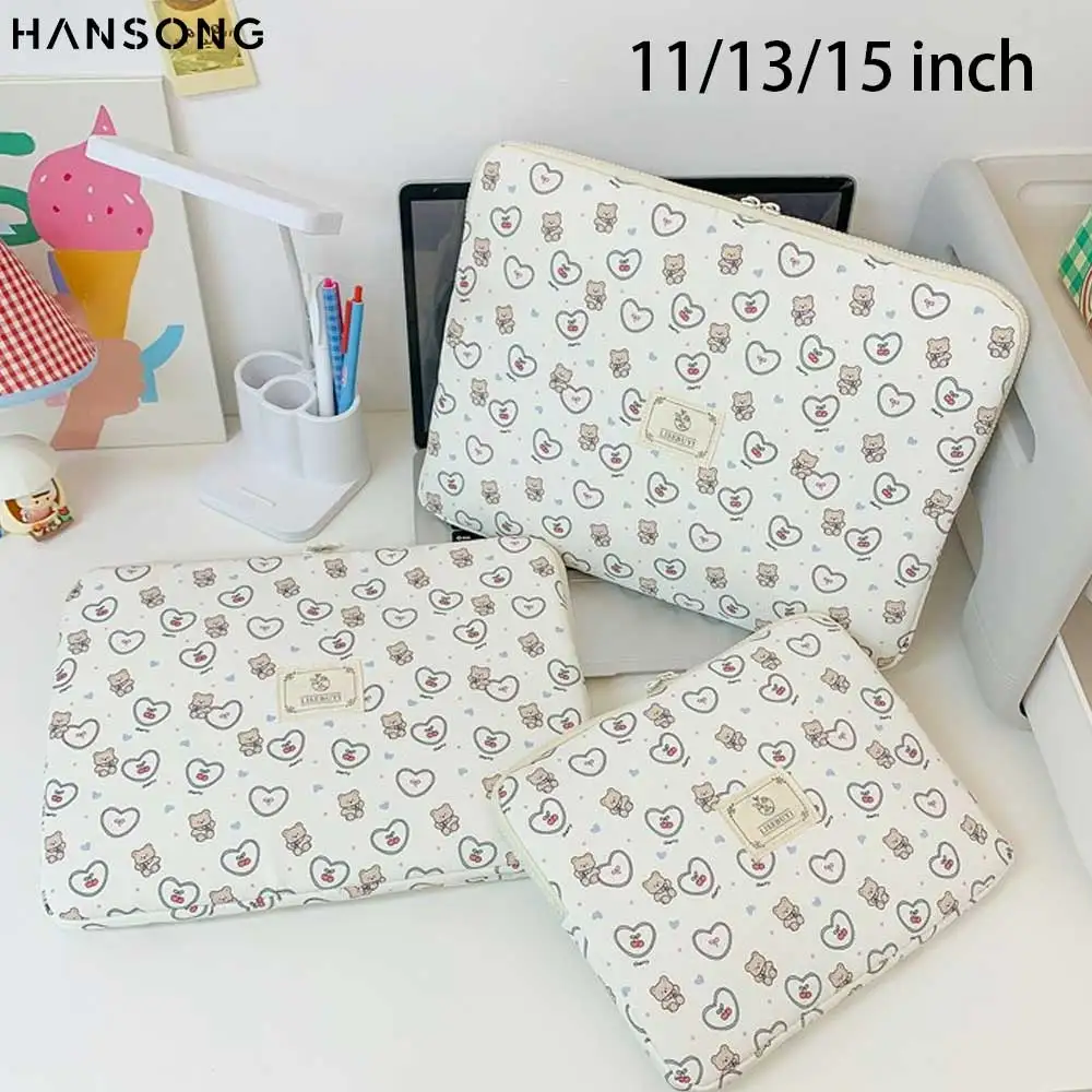 

11/13/15 in White print bear Shockproof Laptop Bag Tablets Compatible with iPad Samsung Huawei Laptop sleeve portable pouch