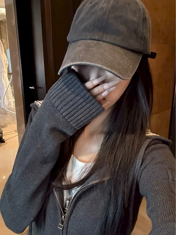 Ay Capuchon Rits Gebreid Open Vest Dames Herfst Winter Luie High-End Trui Jaet Innerlijke Slijtage Top Quali Faion