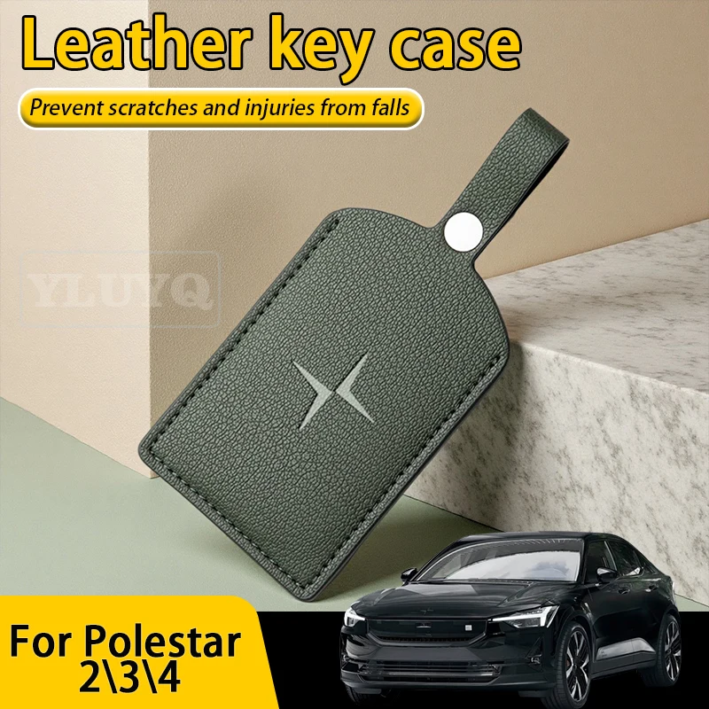

For Polestar 2 3 4 NFC Card Key Case Leather Key Bag Decorative Cover Car Interior Modification Accessories
