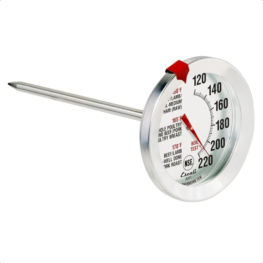 

AH1 Stainl Steel Oven Safe Meat Thermometer Extra Large 2.5inches Dial Temperature Labeled for Beef Poultry Pork and Veal Sier