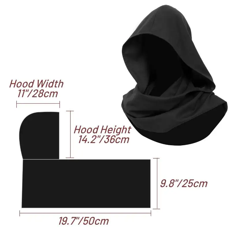 DAZCOS Medieval Linen Cowl Hood Scarf Vintage Rogue Cape Costume