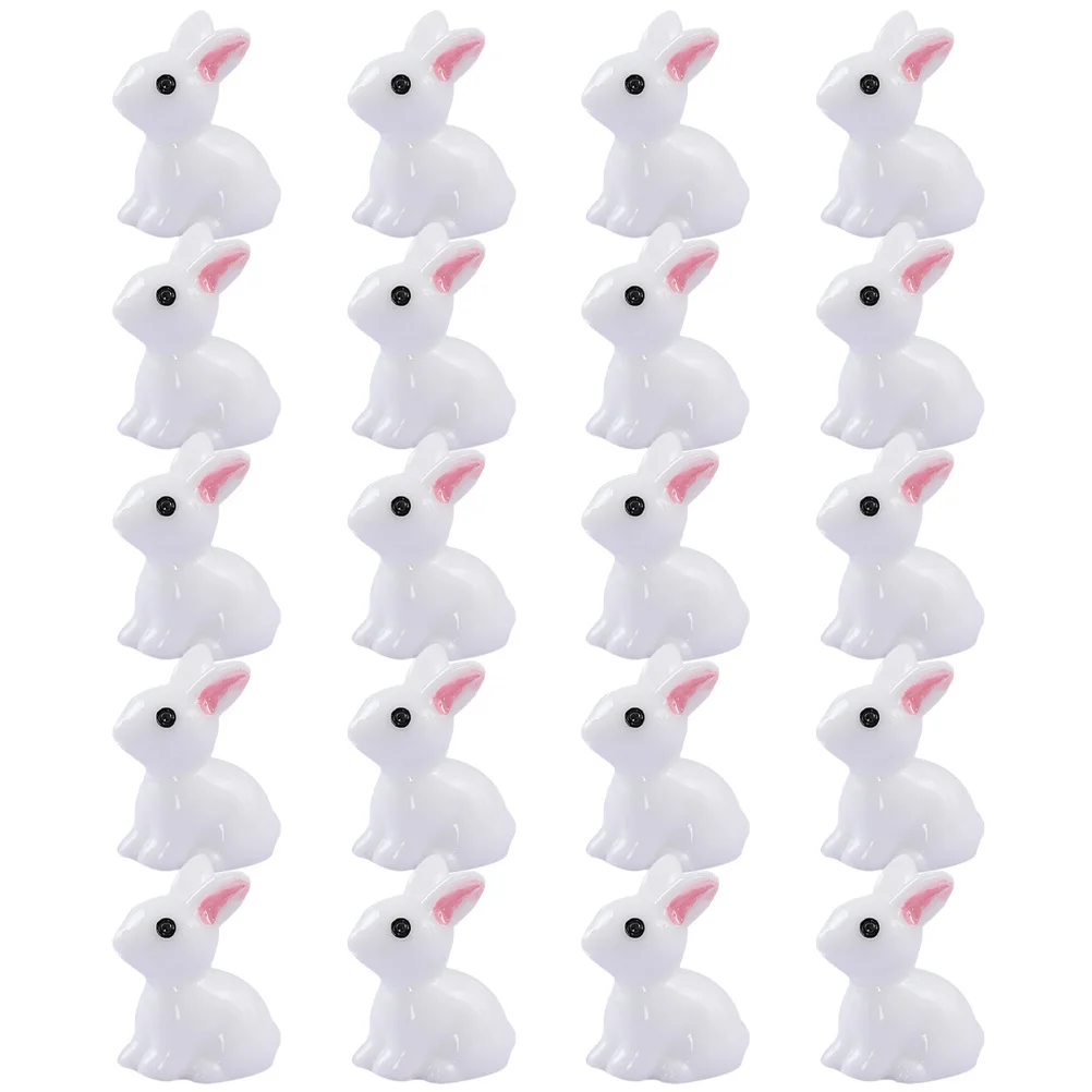 

50Pcs Resin Rabbit Craft Microlandscape Decoration Easter Party Desktop Yard Home Decor Resin Rabbit Ornament Home Crafts