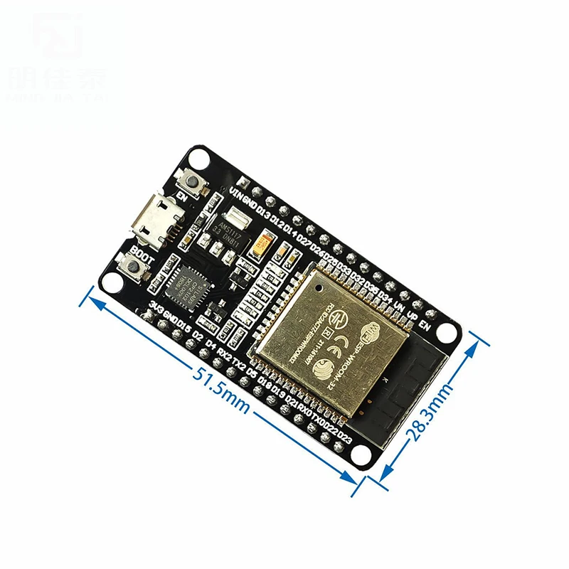 Placa de Desenvolvimento ESP32, Sem Fio, Wi-Fi, Compatível com Bluetooth, Dual Core, CP2104, 2,4 GHz, RF ESP32, 3.3V, 2023, 1Pc