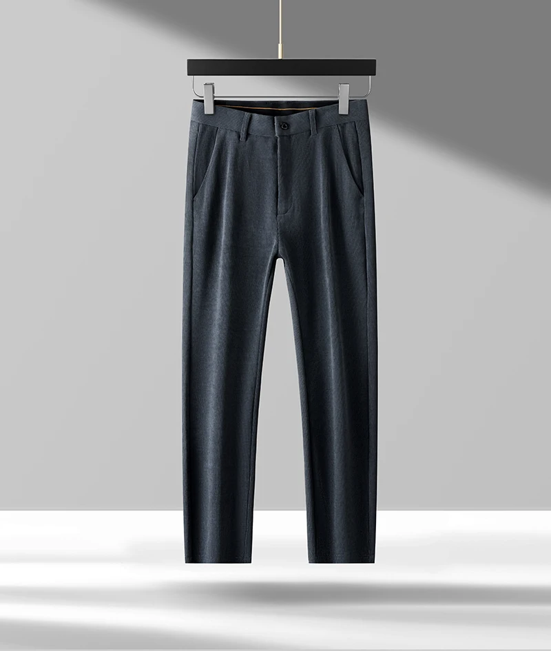 กางเกงขายาวทรงตรงผ้าวูลผสมไลโอเซลล์คุณภาพสูง ไม่ต้องรีด ยี่ห้อใหม่ แฟชั่นลำลอง ธุรกิจ ออฟฟิศ เสื้อผ้าผู้ชาย 2025