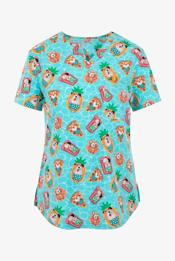 Healthcare Uniform Nurse Clinic Nursing Animal Workwear Hospital T-shirt Tops Short Sleeve Blouse Carer Working Women Medical