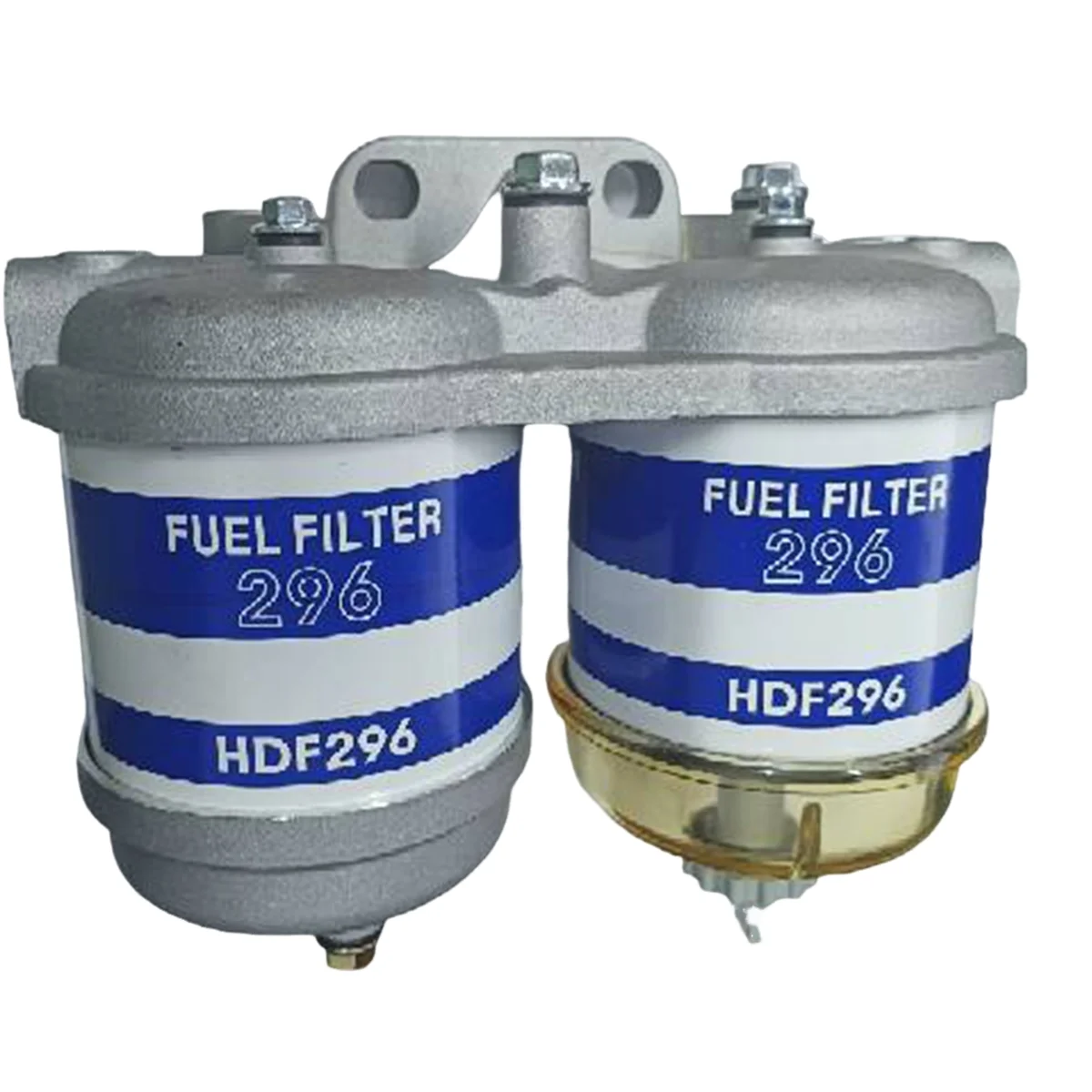 Filtro de combustível de duelo duplo universal diesel 296 elementos 7111-296 hdf296 filtro separador de água de óleo copo duplo assy