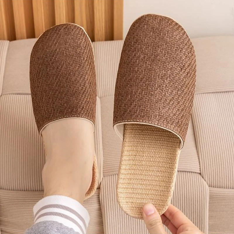 

Мягкие домашние плетеные тапочки для мужчин, льняные дизайнерские роскошные туфли Y2k, дешевые новые элегантные забавные сандалии для взрослых, мужские сандалии