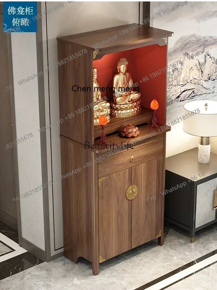 

SS ss7486 Solid Wood Buddha Shrine Clothes Closet Altar Shrine God of Wealth Worship Table Altar Cabinet