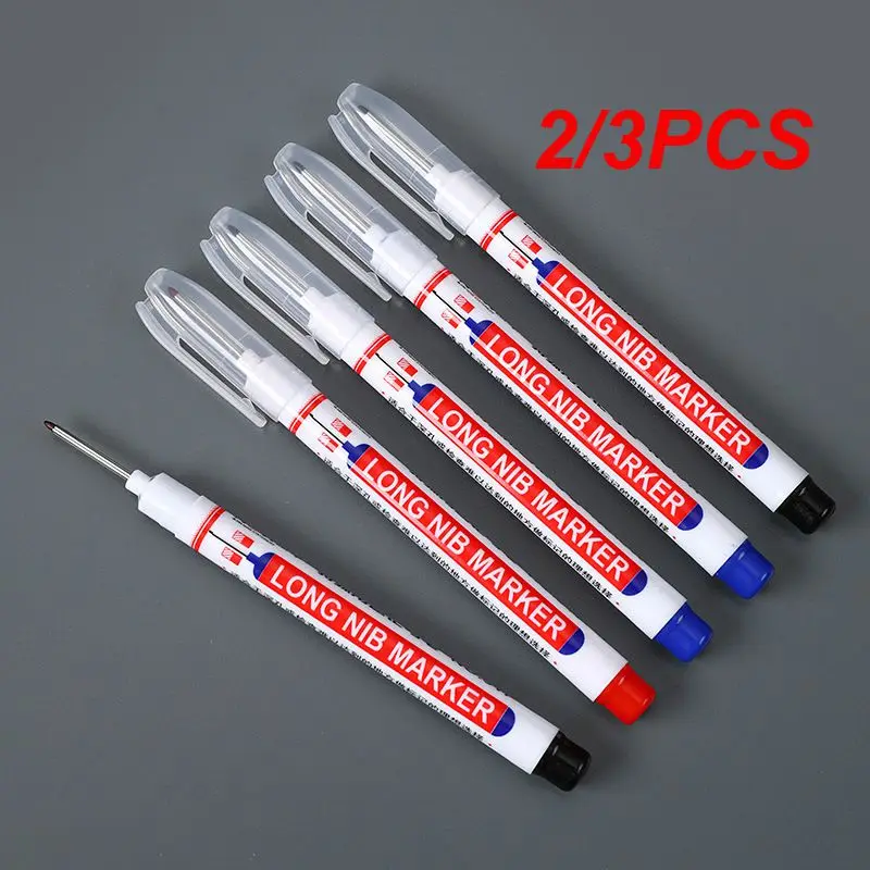 2/3PCS Long Head Marker Waterproof Quick Drying Xylene-free Stationery Marker Pen Multipurpose School Supplies Gel Pen