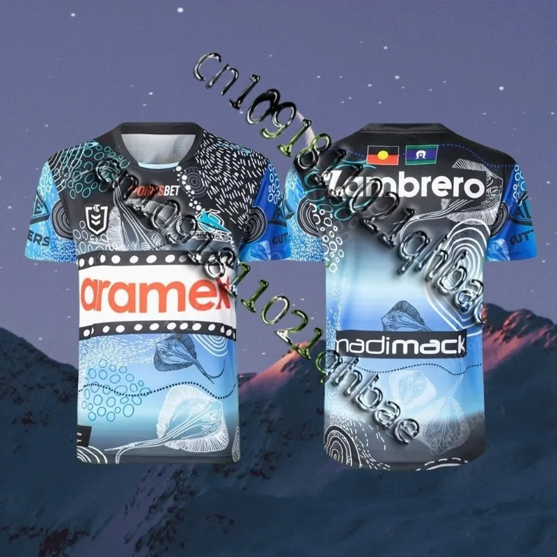 2024 جديد أستراليا الرجبي جيرسي الاطفال الكبار NRL جيرسي كرونولا ساذرلاند أسماك القرش جيرسي السراويل التدريب موحدة #1