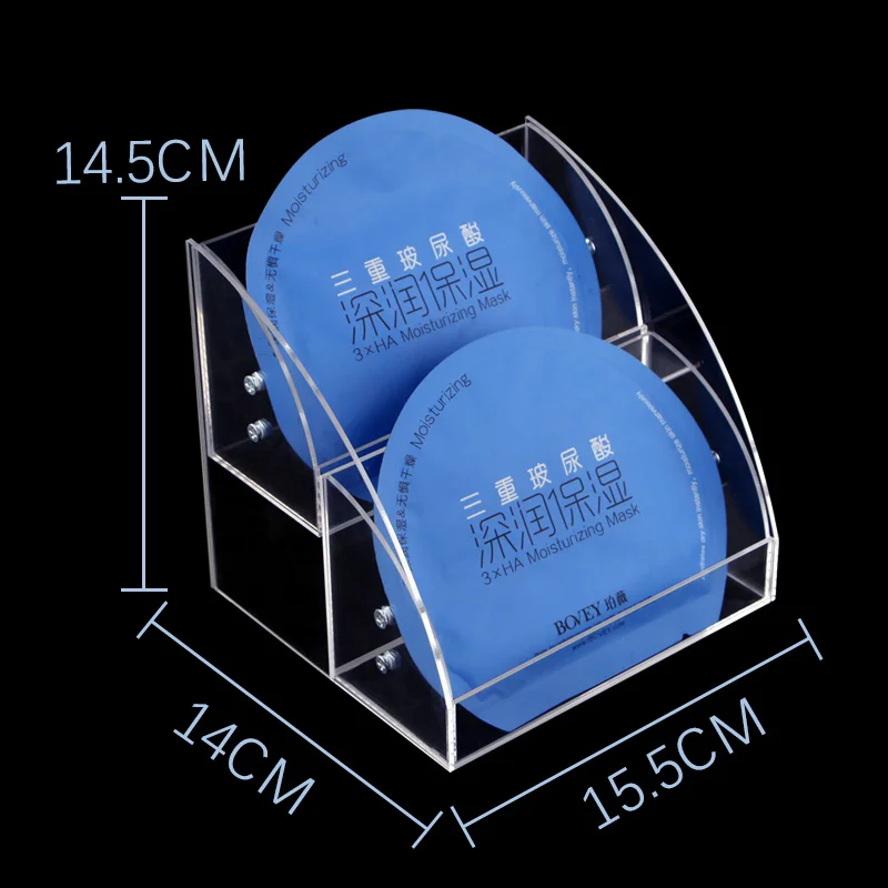 Acrylic Makeup Face Mask Organizer Rack,Acrylic Display Stand for Store Organize Facemask Eyeshadow Tray Cosmetics Storage Shelf