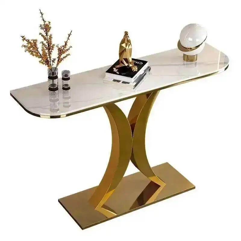 

Room Luxury Slate Console Tables Modern Living Furniture Wrought Iron Hallway Table Home Decor Entrance Console Table K