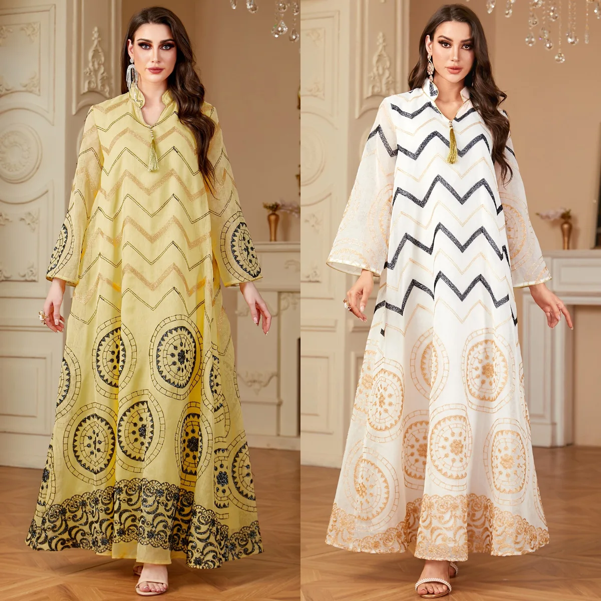 

Мусульманская Абая для женщин Дубай Абая Кафтан Ислам Vestidos Вечерние платья Джалабия с вышивкой Рамадан Ид Марокко Арабский длинный халат