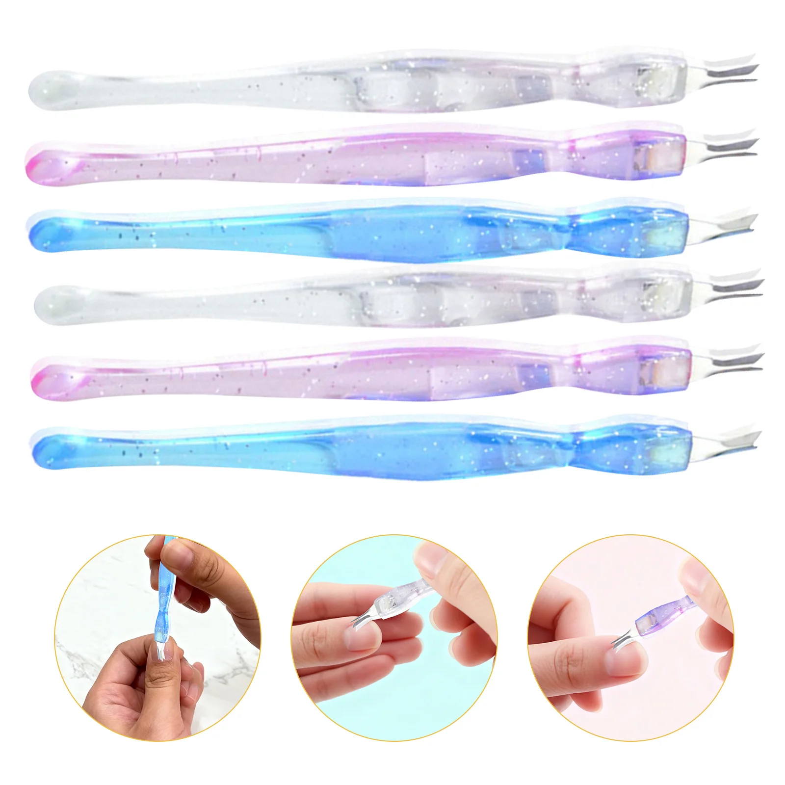 

12Pcs Cuticle Pusher Tool Dead Skin Remover Stainless Steel Dual-End Manicure Pedicure Set Non-Slip Handle for Professional Home