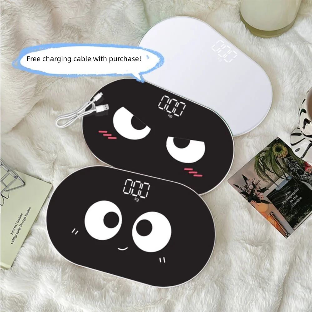 

Weighing Machine Cute Travel Scale Charging Digital Bathroom Mirror Scale Small Plastic Mini Electronic Scale for Body Weight